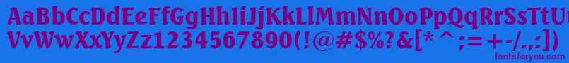 SeagullHeavyBt Font – Purple Fonts on Blue Background