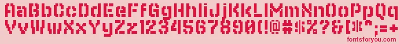 Fonte Editia – fontes vermelhas em um fundo rosa