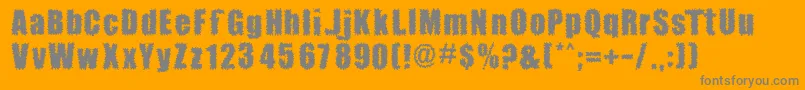 BrocaineDecade-Schriftart – Graue Schriften auf orangefarbenem Hintergrund