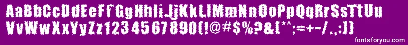 BrocaineDecade-Schriftart – Weiße Schriften auf violettem Hintergrund