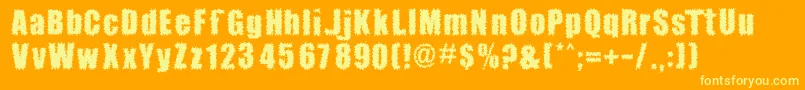 BrocaineDecade Font – Yellow Fonts on Orange Background