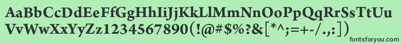フォントArnoproBold10pt – 緑の背景に黒い文字