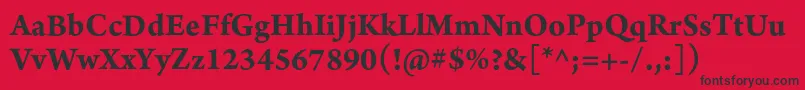 フォントArnoproBold10pt – 赤い背景に黒い文字