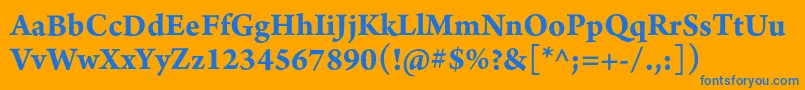 Шрифт ArnoproBold10pt – синие шрифты на оранжевом фоне