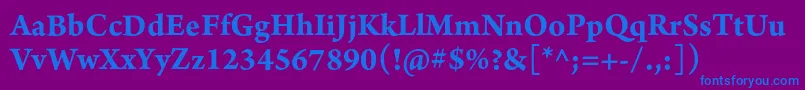 フォントArnoproBold10pt – 紫色の背景に青い文字
