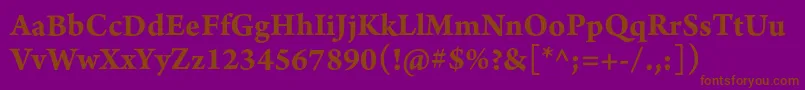 ArnoproBold10pt-fontti – ruskeat fontit violetilla taustalla