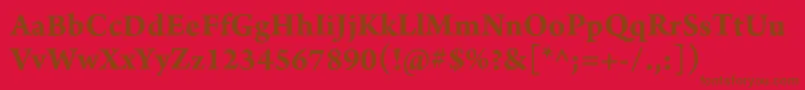 ArnoproBold10pt-Schriftart – Braune Schriften auf rotem Hintergrund