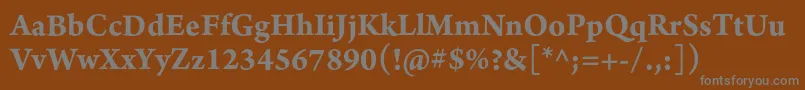 フォントArnoproBold10pt – 茶色の背景に灰色の文字
