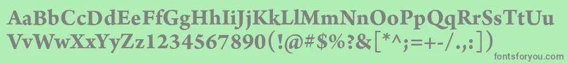 フォントArnoproBold10pt – 緑の背景に灰色の文字