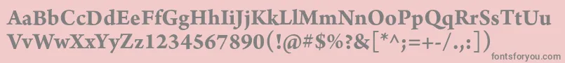 Шрифт ArnoproBold10pt – серые шрифты на розовом фоне