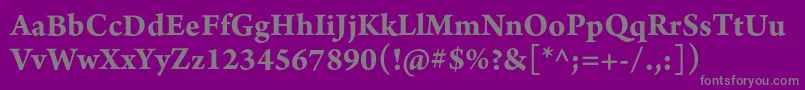 ArnoproBold10pt-fontti – harmaat kirjasimet violetilla taustalla