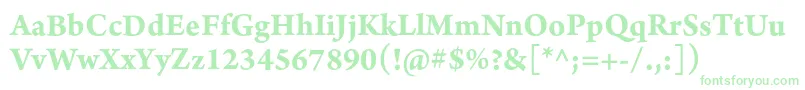 Шрифт ArnoproBold10pt – зелёные шрифты на белом фоне