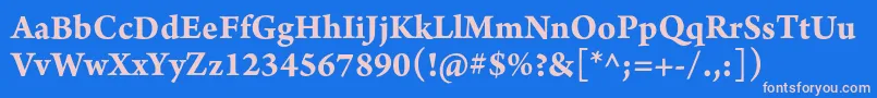 フォントArnoproBold10pt – ピンクの文字、青い背景