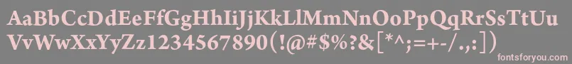 フォントArnoproBold10pt – 灰色の背景にピンクのフォント