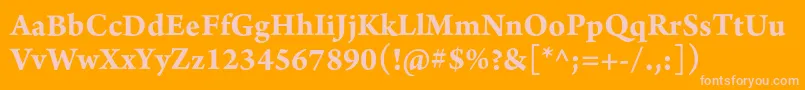 ArnoproBold10pt Font – Pink Fonts on Orange Background