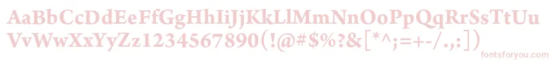 フォントArnoproBold10pt – 白い背景にピンクのフォント
