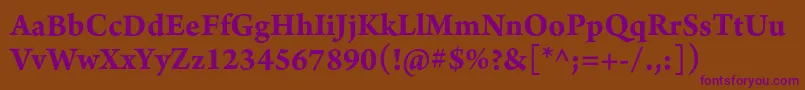ArnoproBold10pt Font – Purple Fonts on Brown Background