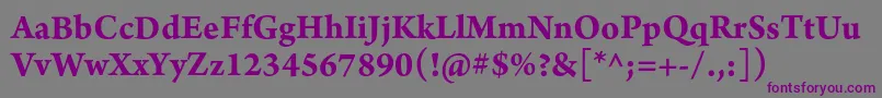 ArnoproBold10pt-fontti – violetit fontit harmaalla taustalla