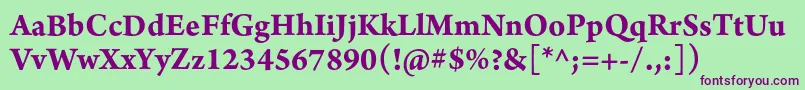 Шрифт ArnoproBold10pt – фиолетовые шрифты на зелёном фоне