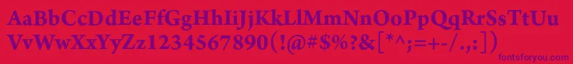 ArnoproBold10pt-Schriftart – Violette Schriften auf rotem Hintergrund