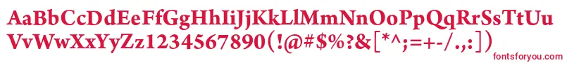 Шрифт ArnoproBold10pt – красные шрифты на белом фоне