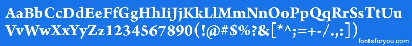 Шрифт ArnoproBold10pt – белые шрифты на синем фоне