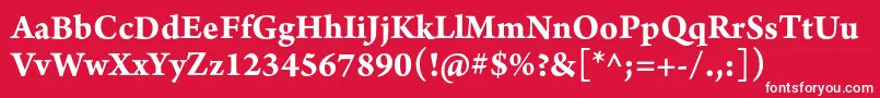 フォントArnoproBold10pt – 赤い背景に白い文字