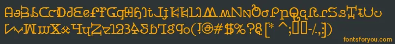 フォントBeastVsButtercrumb – 黒い背景にオレンジの文字