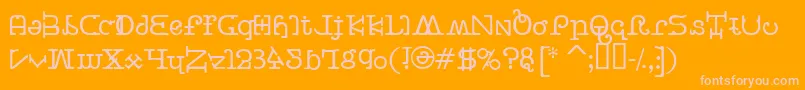 BeastVsButtercrumb-Schriftart – Rosa Schriften auf orangefarbenem Hintergrund