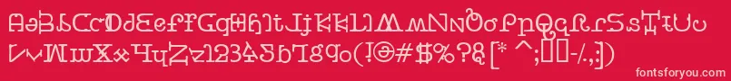 BeastVsButtercrumb-fontti – vaaleanpunaiset fontit punaisella taustalla