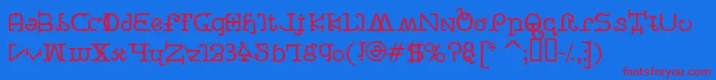 BeastVsButtercrumb Font – Red Fonts on Blue Background