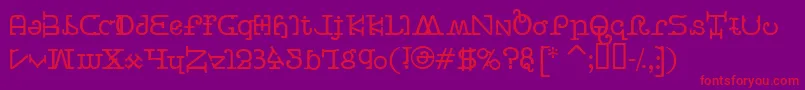 フォントBeastVsButtercrumb – 紫の背景に赤い文字