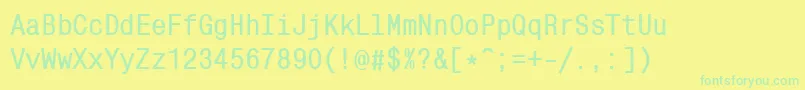 Mncb Font – Green Fonts on Yellow Background