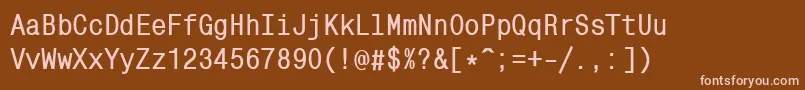 Czcionka Mncb – różowe czcionki na brązowym tle