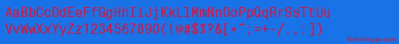 Mncb Font – Red Fonts on Blue Background