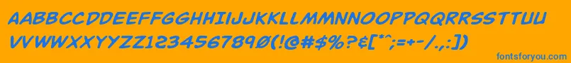 Buddychampionexpandital Font – Blue Fonts on Orange Background