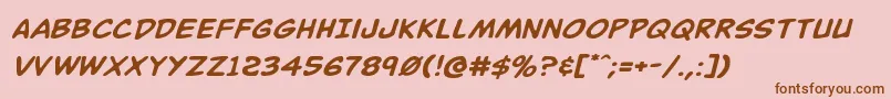 Buddychampionexpandital Font – Brown Fonts on Pink Background