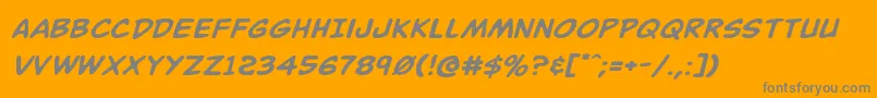 Buddychampionexpandital Font – Gray Fonts on Orange Background