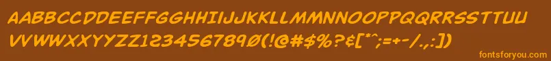 Buddychampionexpandital Font – Orange Fonts on Brown Background