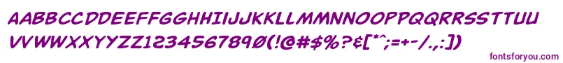 Buddychampionexpandital Font – Purple Fonts on White Background