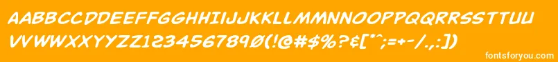 Buddychampionexpandital Font – White Fonts on Orange Background