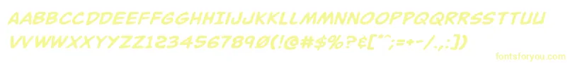 Buddychampionexpandital Font – Yellow Fonts on White Background