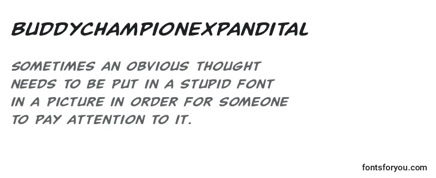 Buddychampionexpandital Font