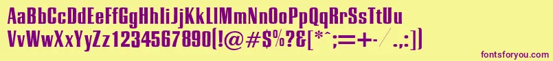 Energetic Font – Purple Fonts on Yellow Background