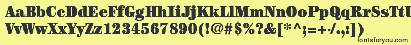 ItcCenturyLtUltraCondensed Font – Black Fonts on Yellow Background