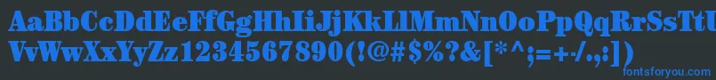 ItcCenturyLtUltraCondensed Font – Blue Fonts on Black Background