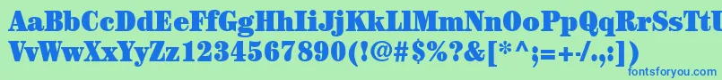 ItcCenturyLtUltraCondensed Font – Blue Fonts on Green Background