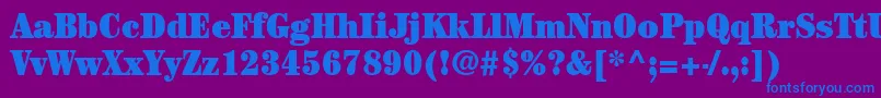 ItcCenturyLtUltraCondensed Font – Blue Fonts on Purple Background