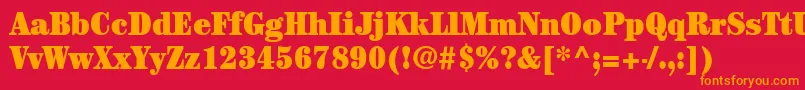 ItcCenturyLtUltraCondensed Font – Orange Fonts on Red Background