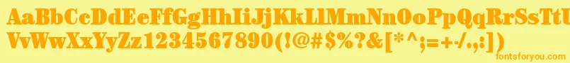 ItcCenturyLtUltraCondensed Font – Orange Fonts on Yellow Background
